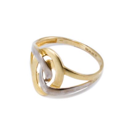 Bicolor áttört ovális arany gyűrű 