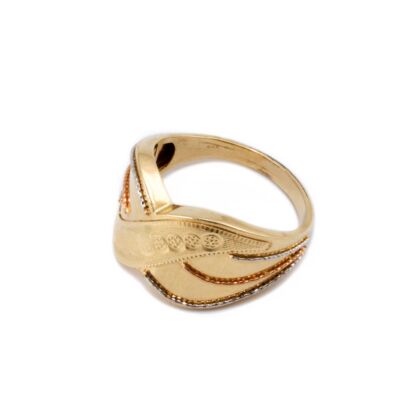 Tricolor vésett arany gyűrű 