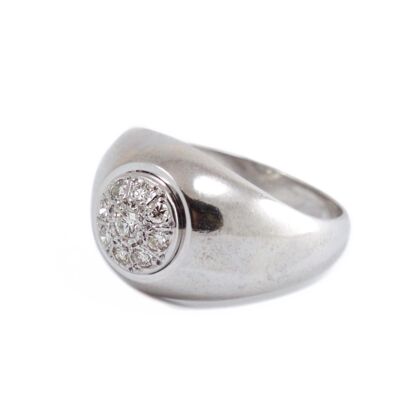 Gyémántos fehérarany pecsétgyűrű