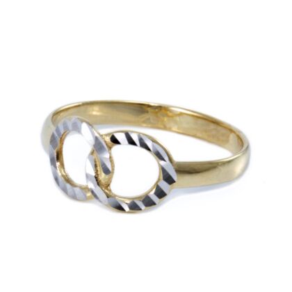 Bicolor vésett karikás arany gyűrű
