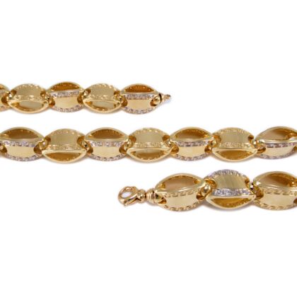 Bicolor barakka jellegű görög mintás arany nyaklánc