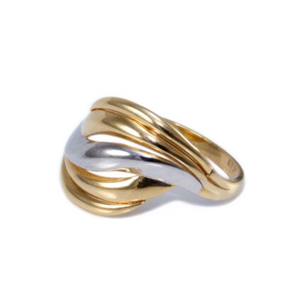 Bicolor hullámos arany gyűrű