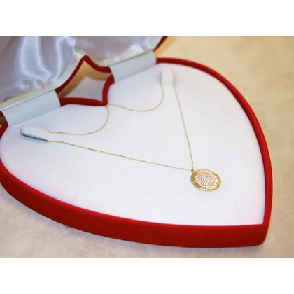 Új arany anker + köves kör medálos lánc Új arany anker + köves kör medálos lánc