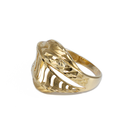 Vésett mattított arany gyűrű 