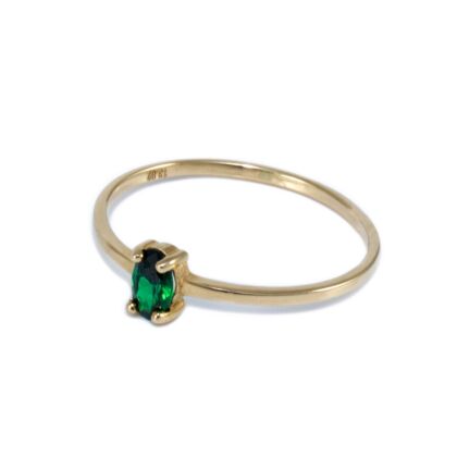 Zöld köves arany gyűrű 