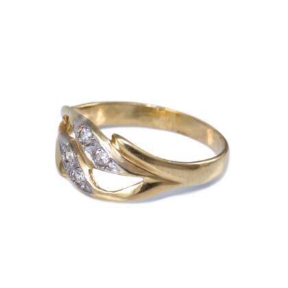 Köves bicolor áttört arany gyűrű