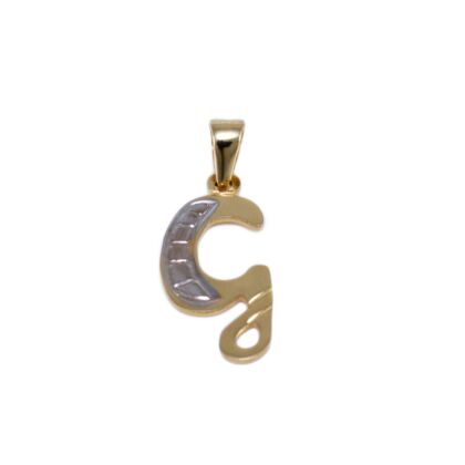 Vésett bicolor arany "G" betű medál