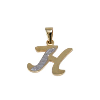 Vésett bicolor arany "H" betű medál