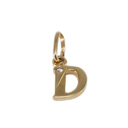 Köves arany "D" betű medál