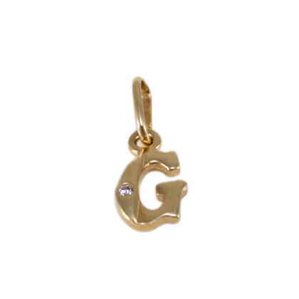 Köves arany "G" betű medál