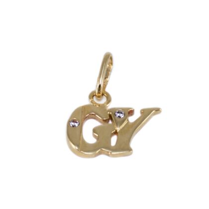 Köves arany "GY" betű medál