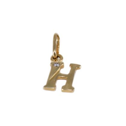 Köves arany "H" betű medál