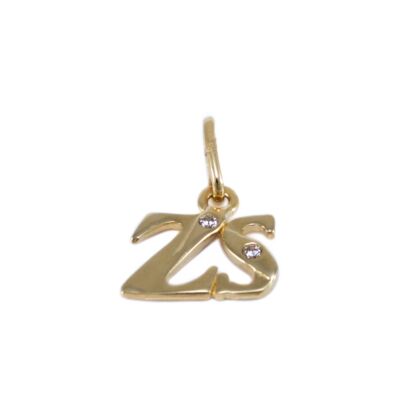 Köves arany "ZS" betű medál