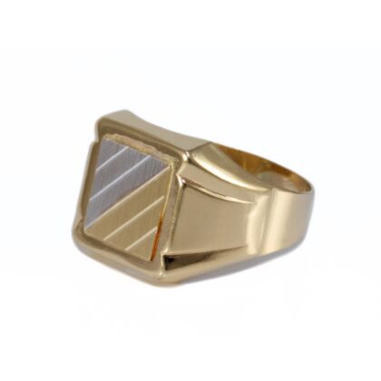 Bicolor matt sávos arany pecsétgyűrű