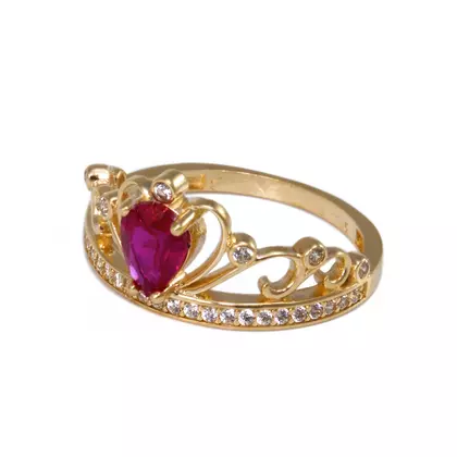 Piros-fehér köves tiara arany gyűrű