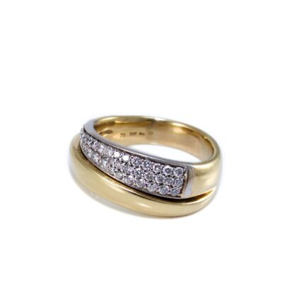 Bicolor gyémánt köves arany gyűrű 