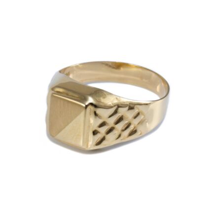Matt szögletes arany pecsétgyűrű