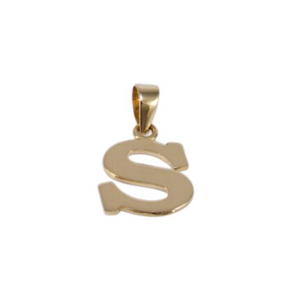 Fényes "S" betű arany medál 