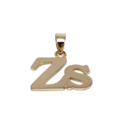 Fényes "ZS" betű arany medál 