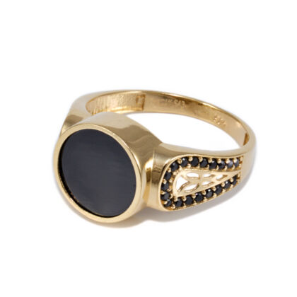 Fekete köves pecsét arany gyűrű 
