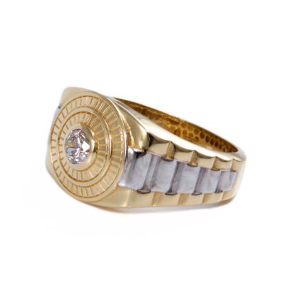 Bicolor köves férfi arany pecsétgyűrű