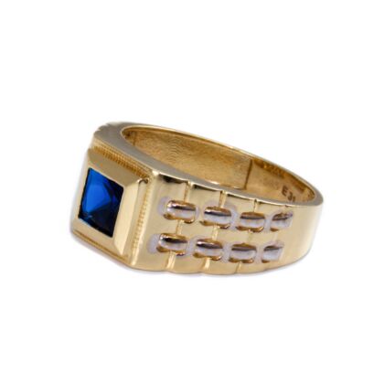 Kék köves bicolor arany pecsétgyűrű