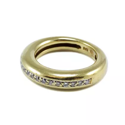 Sárga arany sorköves gyűrű gyémánt kövekkel