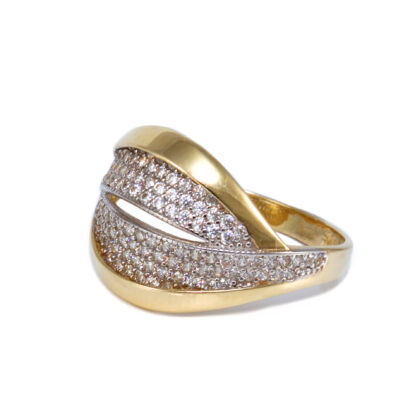 Bicolor köves arany gyűrű