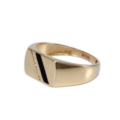 Köves zománcos arany pecsétgyűrű
