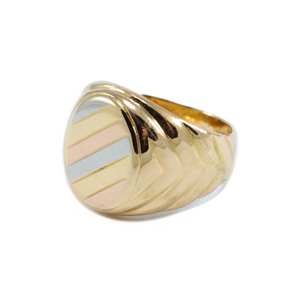 Tricolor arany vésett pecsétgyűrű
