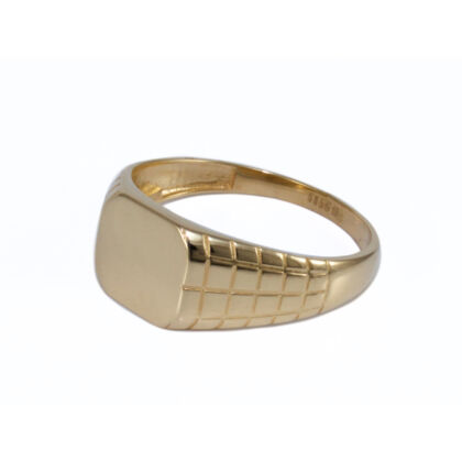Mintás szögletes arany pecsétgyűrű 