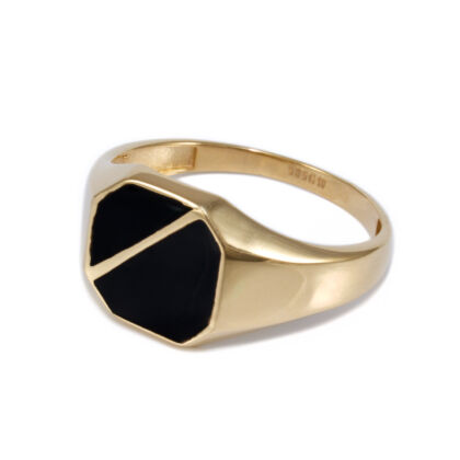 Fekete köves pecsét arany gyűrű 