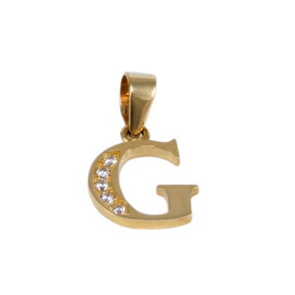 Köves "G" betű arany medál