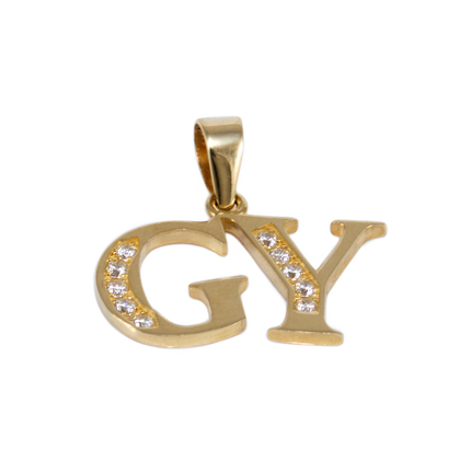 Köves "GY" betű arany medál