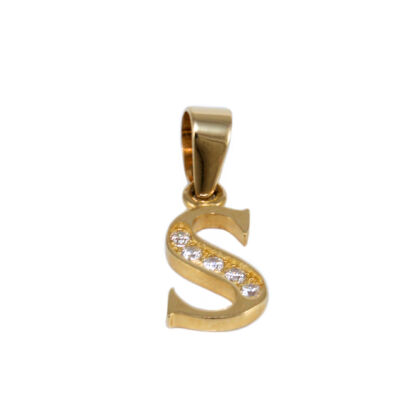 Köves "S" betű arany medál