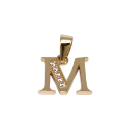 Köves "M" betű arany medál