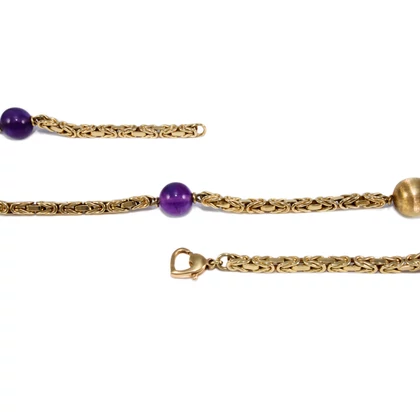 Ametiszt köves bogyós arany királylánc