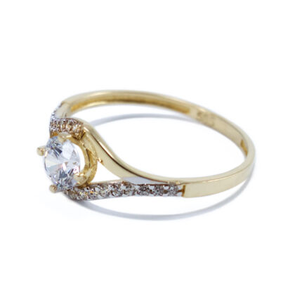 Sárga arany női szoliter gyűrű