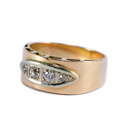 Bicolor arany gyémánt köves gyűrű