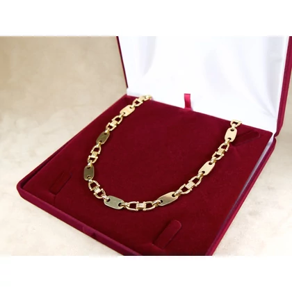 Felújított ovál szemes tömör arany nyaklánc