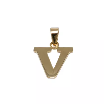 Fényes "V" betű arany medál