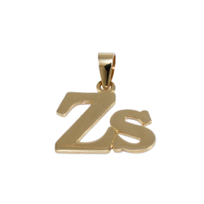 Fényes "ZS" betű arany medál