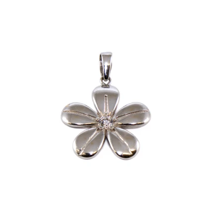 Fehérarany köves virág medál Fehérarany köves virág medál