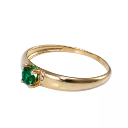 Zöld-fehér köves arany gyűrű