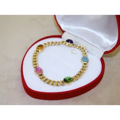 Felújított arany színes köves pancer karlánc Felújított arany színes köves pancer karlánc