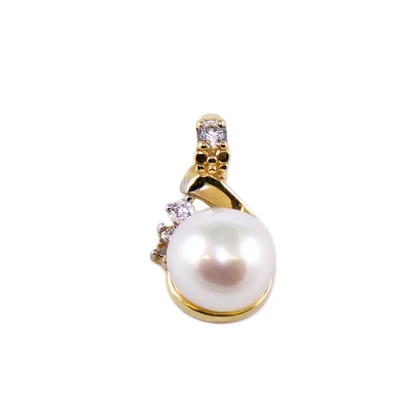 Sárga arany köves gyöngy medál Sárga arany köves gyöngy medál