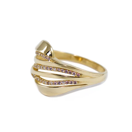 Hullámos kősoros arany gyűrű