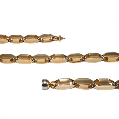 Bicolor barakka jellegű arany nyaklánc