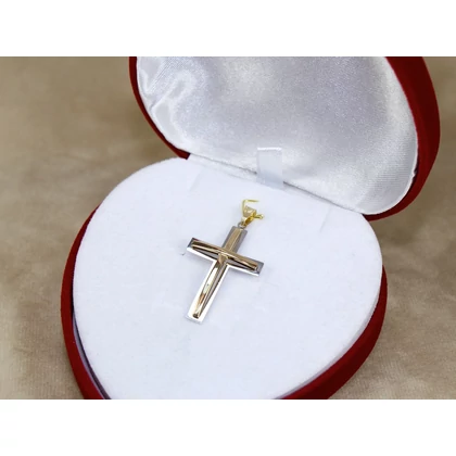Új bicolor arany kereszt medál