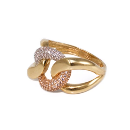 Tricolor köves arany gyűrű Tricolor köves arany gyűrű